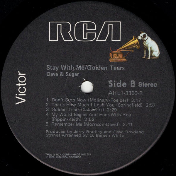 Dave And Sugar : Stay With Me / Golden Tears (LP, Album)