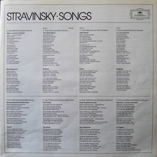Igor Stravinsky - Phyllis Bryn-Julson · Ann Murray · Robert Tear · John Shirley-Quirk, Ensemble InterContemporain · Pierre Boulez : Songs (LP, Album)