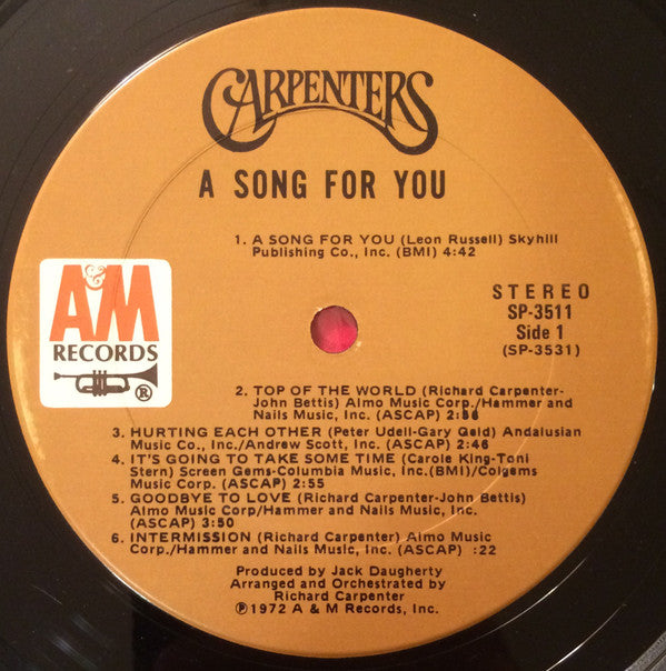 Carpenters : A Song For You (LP, Album, Ter)