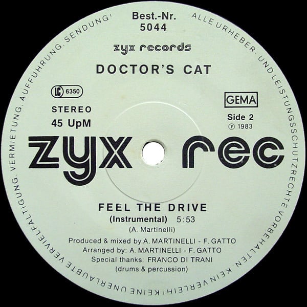 Doctor's Cat : Feel The Drive (12", Maxi)