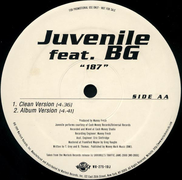 C-Bo / Juvenile (2) : See Me / 187 (12", Single, Promo)