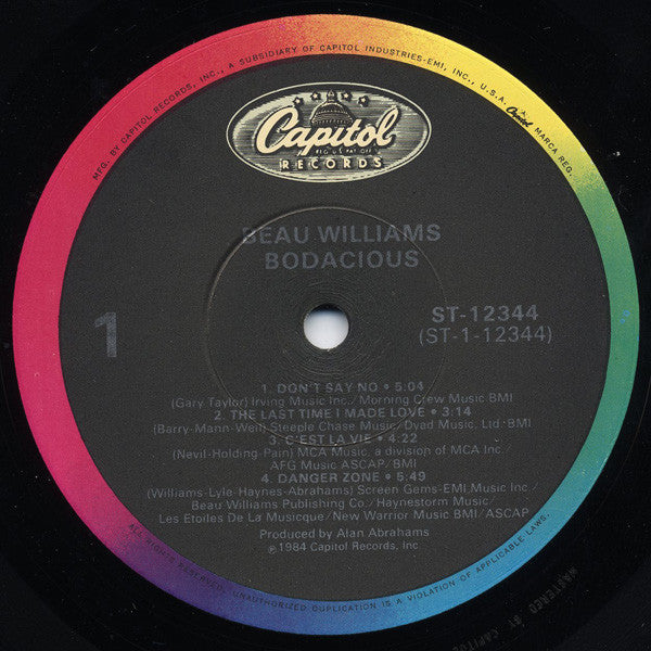 Beau Williams : Bodacious! (LP, Album)
