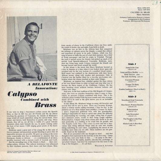 Harry Belafonte - Calypso In Brass vinyl record, LP (Mint (M)) | Lulo Records