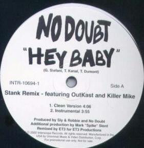 No Doubt - Hey Baby (Stank Remix) vinyl record, 12" (Mint (M)) | Lulo Records