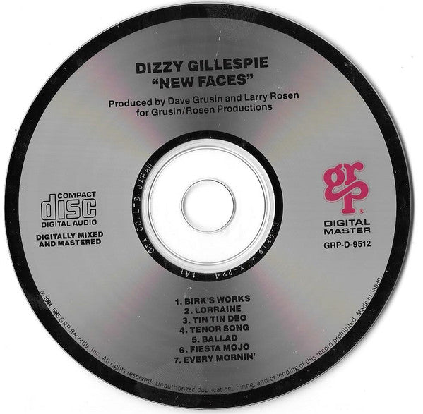 Dizzy Gillespie : New Faces (CD, Album)