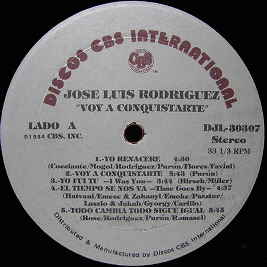 José Luis Rodríguez - Voy A Conquistarte vinyl record, LP (Very Good Plus (VG+)) | Lulo Records