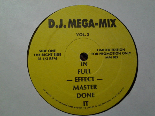 Unknown Artist : In Full Effect - Master Done It (DJ Megamix Vol.3) (12", Ltd, Mixed, Promo)