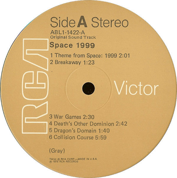 Barry Gray : Space: 1999 (An Original Television Soundtrack Recording) (LP, Album, Tan)