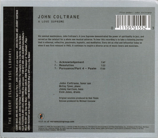 John Coltrane - A Love Supreme vinyl record, CD (Mint (M)) | Lulo Records