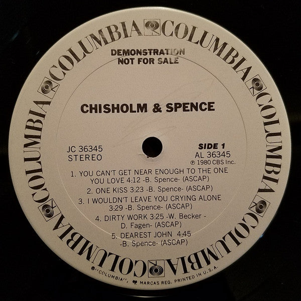 Chisholm & Spence : Chisholm & Spence (LP, Album, Promo, Pit)