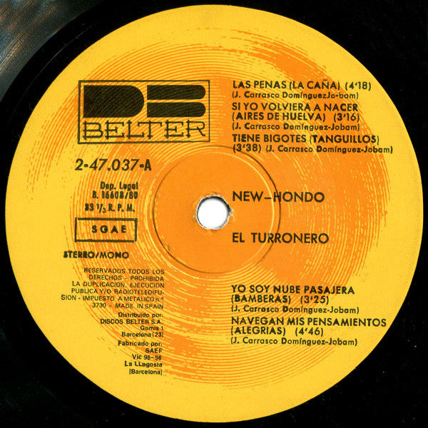 El Turronero : New Hondo (LP, Album)