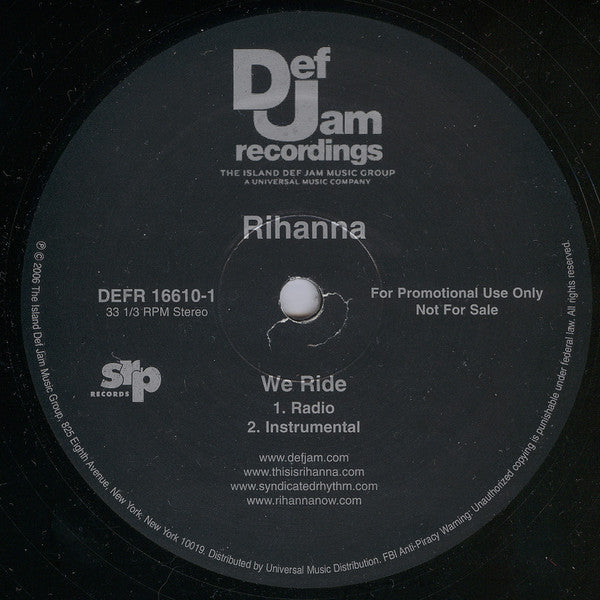 Rihanna : We Ride (12", Single, Promo)