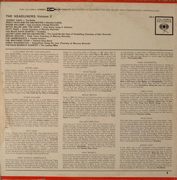 Various : The Headliners, Volume 2 (LP, Comp)