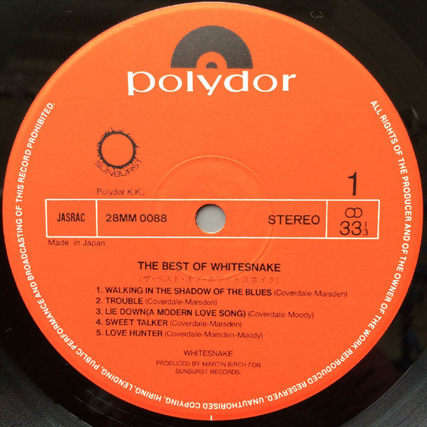 Whitesnake : The Best Of Whitesnake (LP, Comp)