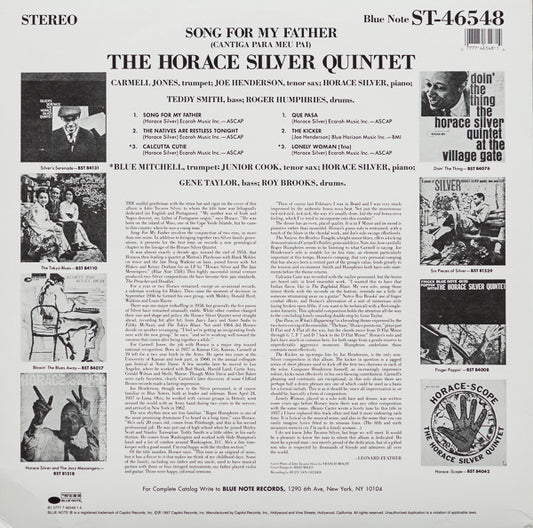 The Horace Silver Quintet : Song For My Father (LP, Album, RE, Aud)