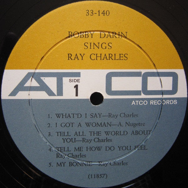 Bobby Darin : Sings Ray Charles (LP, Album, Mono, Yel)