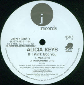 Alicia Keys : If I Ain't Got You (12", Promo)