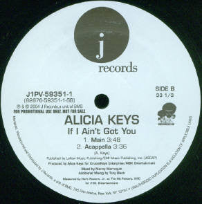Alicia Keys : If I Ain't Got You (12", Promo)