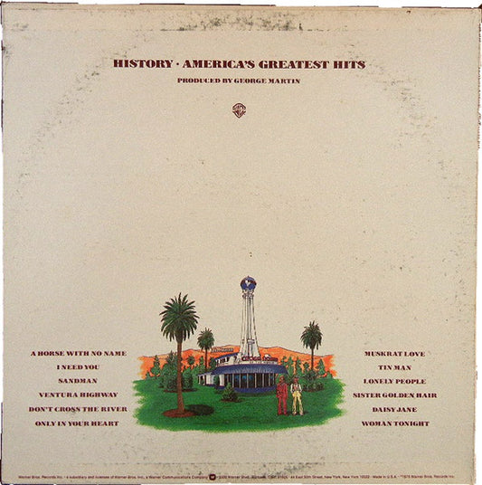 America - History · America's Greatest Hits vinyl record, LP (Mint (M)) | Lulo Records