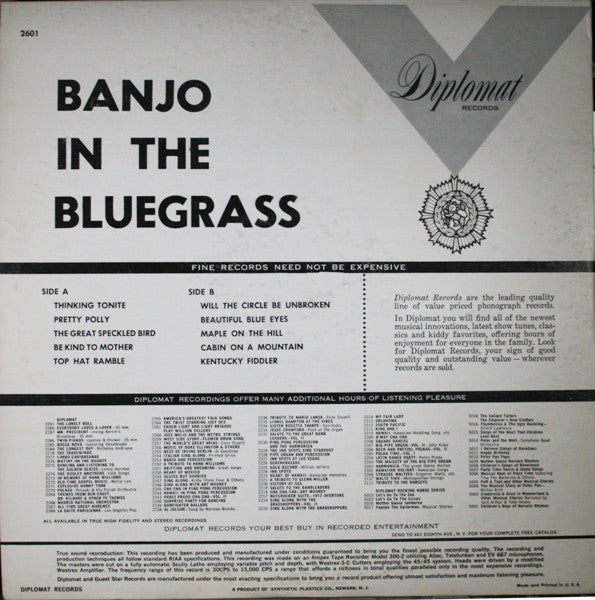 Various : Banjo In The Bluegrass (LP, Comp, Mono)