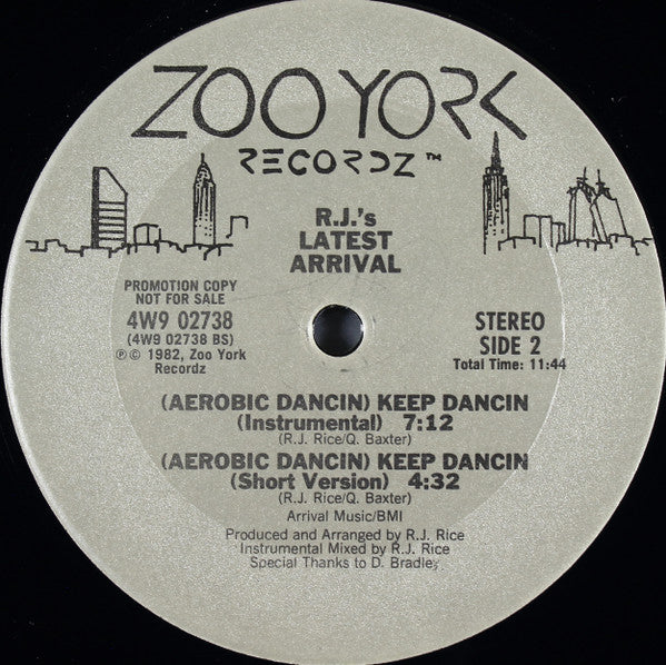 R.J.'s Latest Arrival : (Aerobic Dancin) Keep Dancin (12", Promo)
