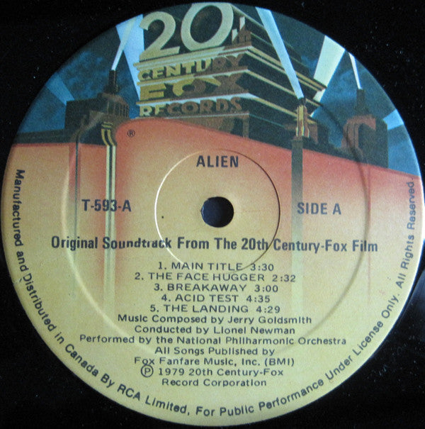 Jerry Goldsmith : Alien (Original Soundtrack From The Twentieth Century-Fox Film) (LP, Album)