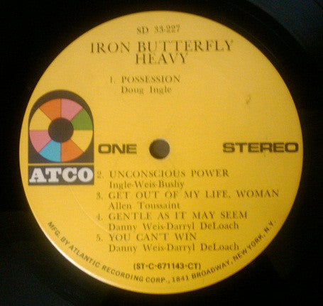 Iron Butterfly : Heavy (LP, Album, RE, CT )