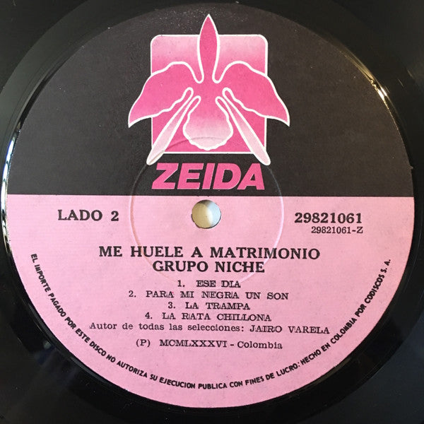 Grupo Niche : Me Huele A Matrimonio (LP, Album)