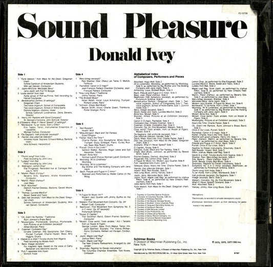 Donald Ivey - Recordings For Sound Pleasure vinyl record, 3xLP (Near Mint (NM or M-)) | Lulo Records