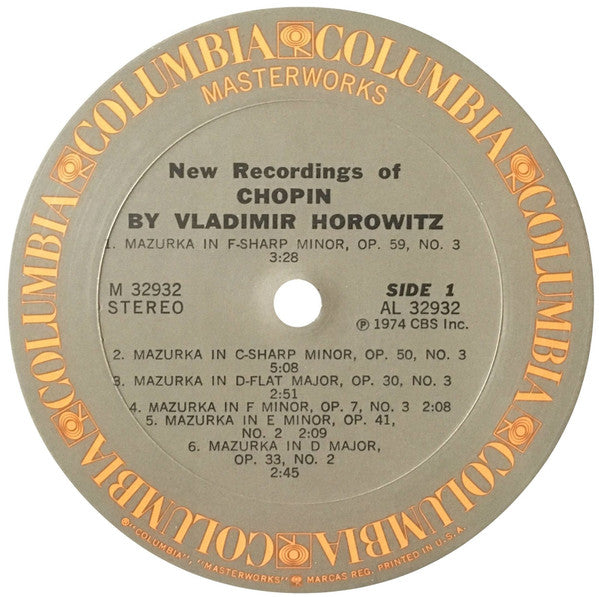 Vladimir Horowitz : New Recordings Of Chopin (LP, Album)