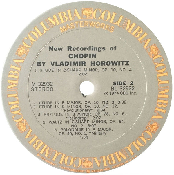 Vladimir Horowitz : New Recordings Of Chopin (LP, Album)