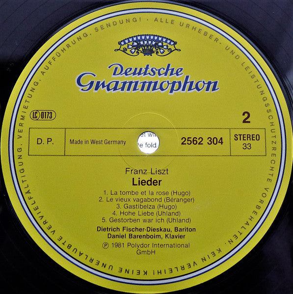 Franz Liszt - Dietrich Fischer-Dieskau, Daniel Barenboim : Lieder (4xLP + Box)