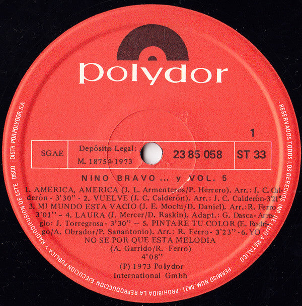 Nino Bravo : ...Y Vol. 5 (LP, Album)