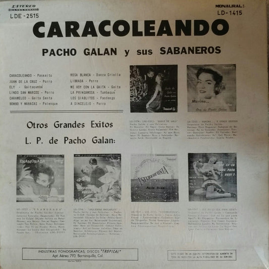 Pacho Galan Y Sus Sabaneros : Caracoleando (LP, Album)