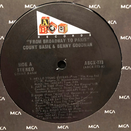 Count Basie And Benny Goodman - From Broadway To Paris vinyl record, 2xLP (Mint (M)) | Lulo Records