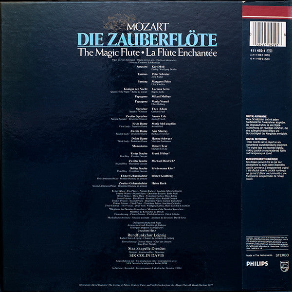 Wolfgang Amadeus Mozart - Margaret Price • Luciana Serra • Peter Schreier • Kurt Moll • Mikael Melbye • Theo Adam, Rundfunkchor Leipzig • Staatskapelle Dresden, Sir Colin Davis : Die Zauberflöte (The Magic Flute • La Flûte Enchantée) (3xLP + Box)