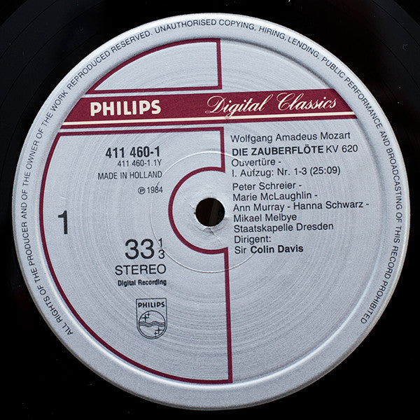 Wolfgang Amadeus Mozart - Margaret Price • Luciana Serra • Peter Schreier • Kurt Moll • Mikael Melbye • Theo Adam, Rundfunkchor Leipzig • Staatskapelle Dresden, Sir Colin Davis : Die Zauberflöte (The Magic Flute • La Flûte Enchantée) (3xLP + Box)