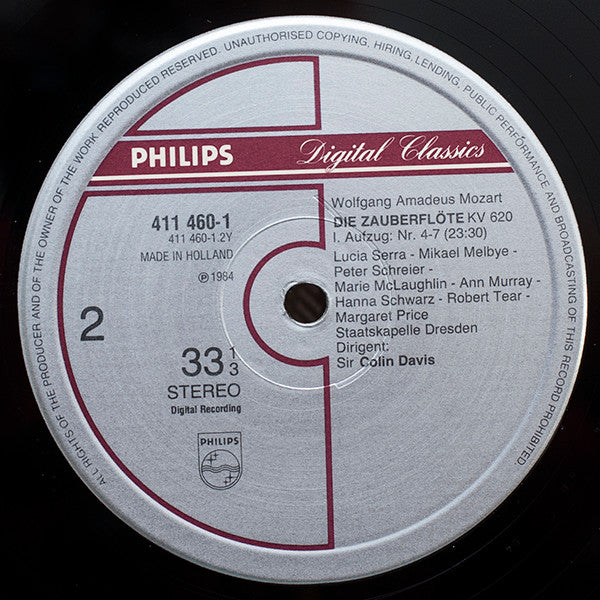 Wolfgang Amadeus Mozart - Margaret Price • Luciana Serra • Peter Schreier • Kurt Moll • Mikael Melbye • Theo Adam, Rundfunkchor Leipzig • Staatskapelle Dresden, Sir Colin Davis : Die Zauberflöte (The Magic Flute • La Flûte Enchantée) (3xLP + Box)