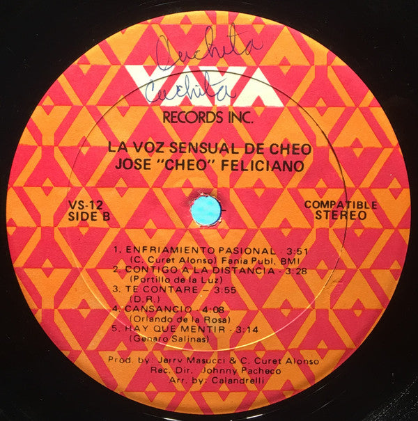 Jose Cheo Feliciano* : La Voz Sensual De Cheo (LP, Album)
