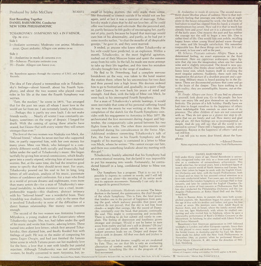 Daniel Barenboim, New York Philharmonic, Pyotr Ilyich Tchaikovsky - Symphony No. 4 vinyl record, LP (Mint (M)) | Lulo Records