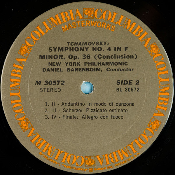 Daniel Barenboim, New York Philharmonic, Pyotr Ilyich Tchaikovsky : Symphony No. 4 (LP)