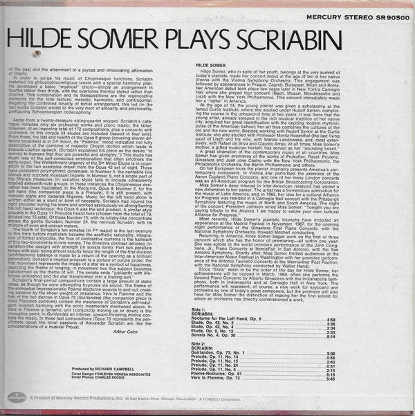 Hilde Somer Plays Alexander Scriabin : Hilde Somer Plays Scriabin (LP)