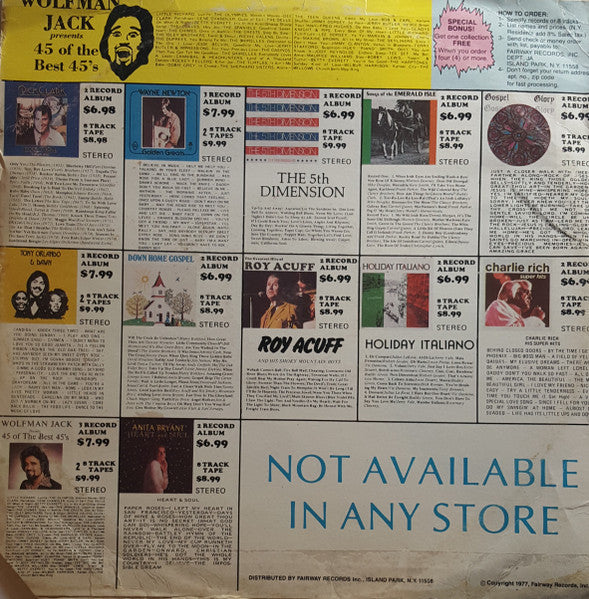 Wolfman Jack : Wolfman Jack Presents 45 Of The Best 45's (3xLP, Comp)