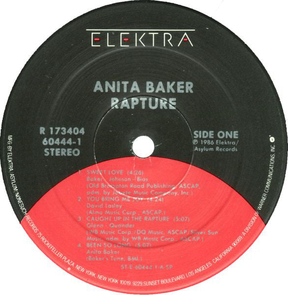 Anita Baker : Rapture (LP, Album, Club)