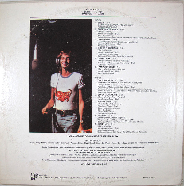 Barry Manilow : Barry Manilow (LP, Album, Aud)