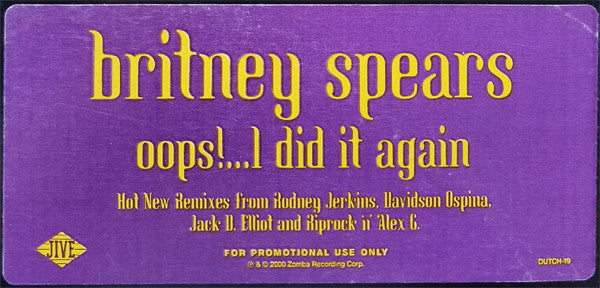 Britney Spears : Oops!...I Did It Again (12", Promo)