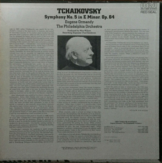 Pyotr Ilyich Tchaikovsky, Eugene Ormandy, The Philadelphia Orchestra - Symphony No. 5 vinyl record, LP (Mint (M)) | Lulo Records