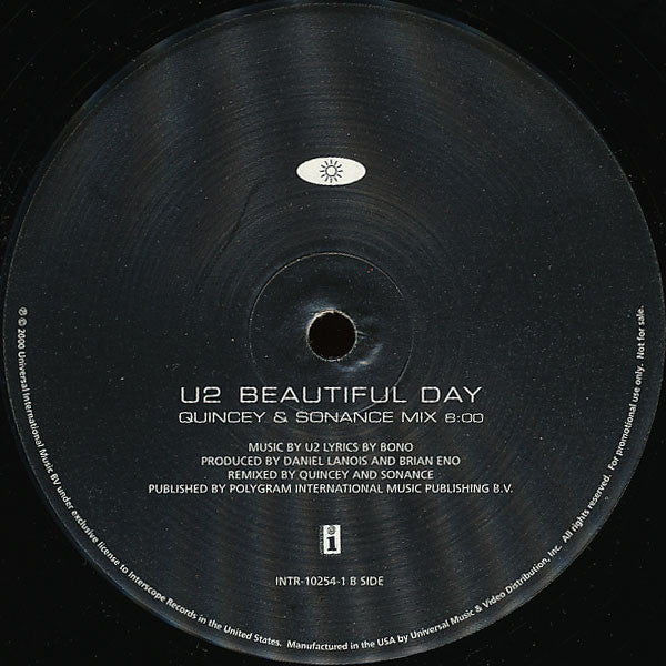 U2 : Beautiful Day (Remixes) (12", Promo)