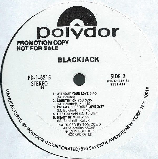 Blackjack (8) : Blackjack (LP, Album, Promo, 56 )