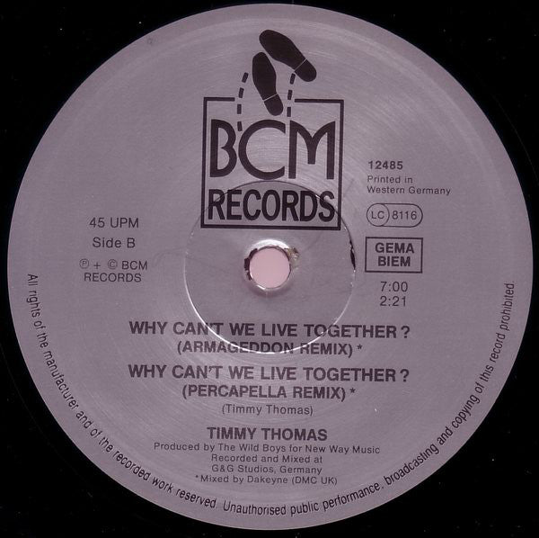 Timmy Thomas : Why Can't We Live Together? (Stand Up For Love! The 1990 Re-Recording) (12")